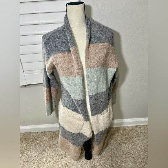 Women’s Cardigan Sweater size XS Long Multicolor Neutral Office Work Knit - Picture 5 of 8